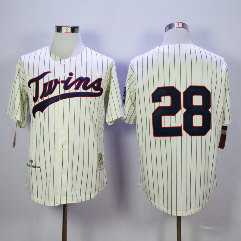 Men Minnesota Twins #28 Blyleven Cream Throwback 1970 MLB Jerseys